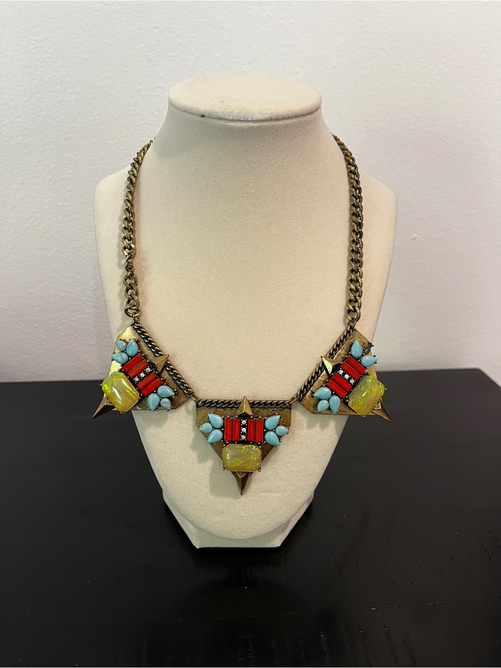 BaubleBar Yellow, Red & Turquoise Tri-Cluster Pendant Necklace